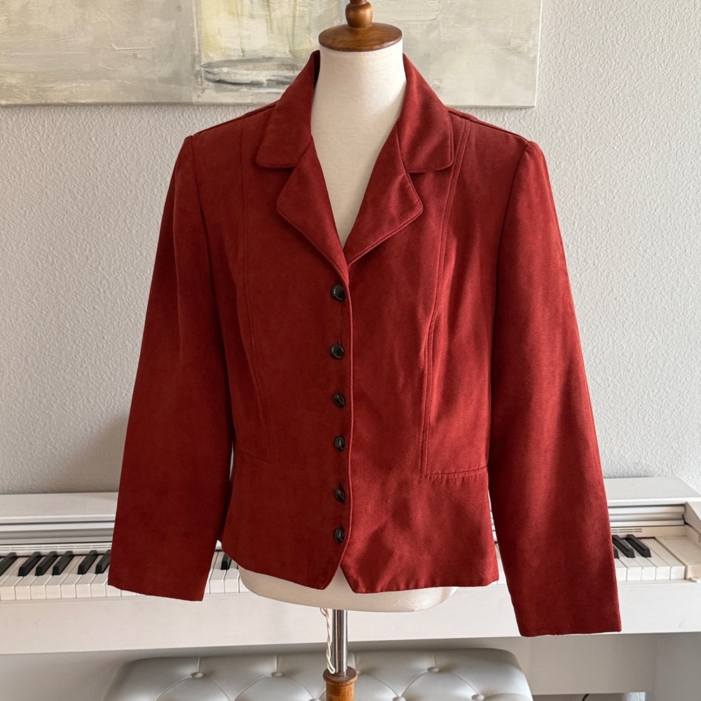 Chic Vintage Dorby Blazer with Shoulder Pads Sz 14
